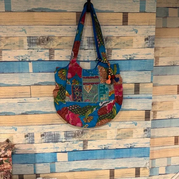 Colorful Patchwork Tote Bag - Picture 1 of 3
